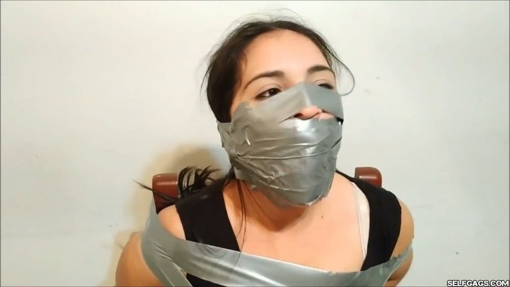 Stepdaughter With Bridged OTN Duct Tape Gag - Selfgags #16