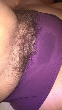 hairy wet wife in purple panties         