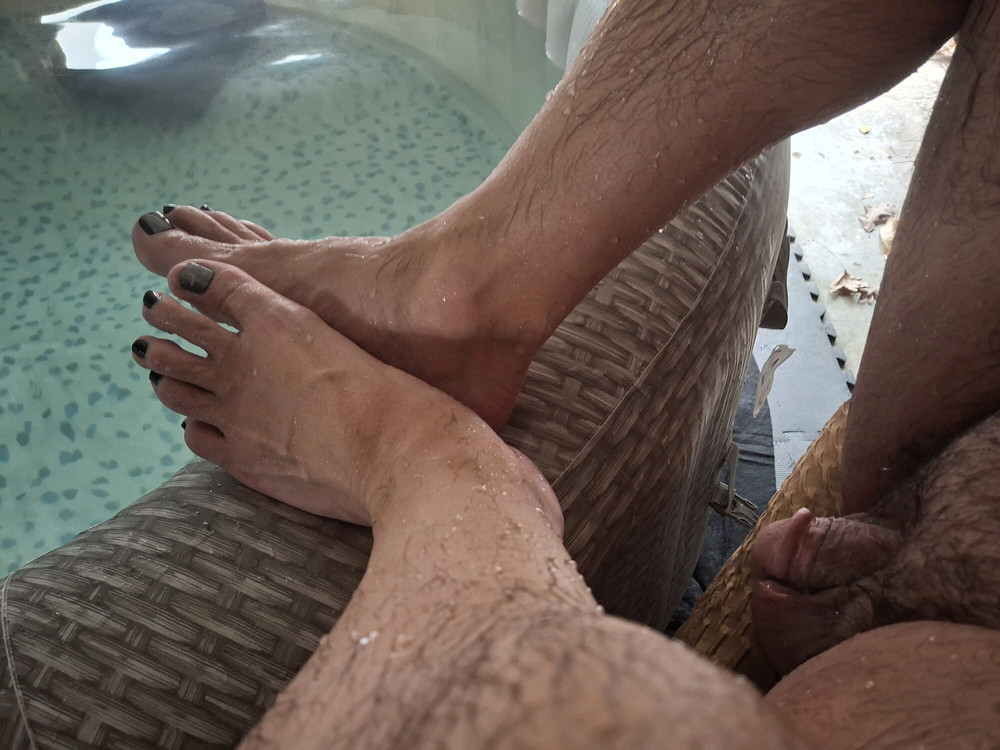 My wet feet, cock and balls  #12