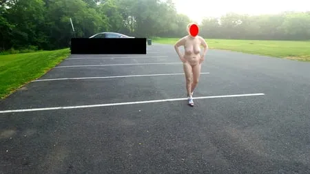 naked parking lot walk         