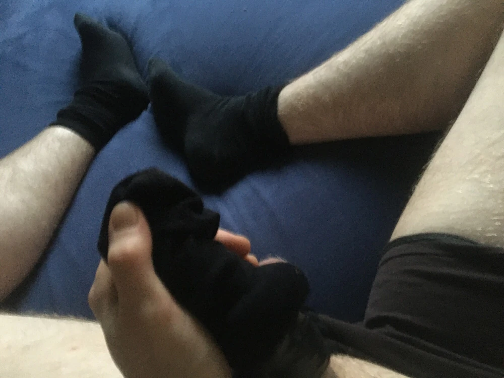 Shaved Bound Dick And Balls With Condom Sock Fucking #4