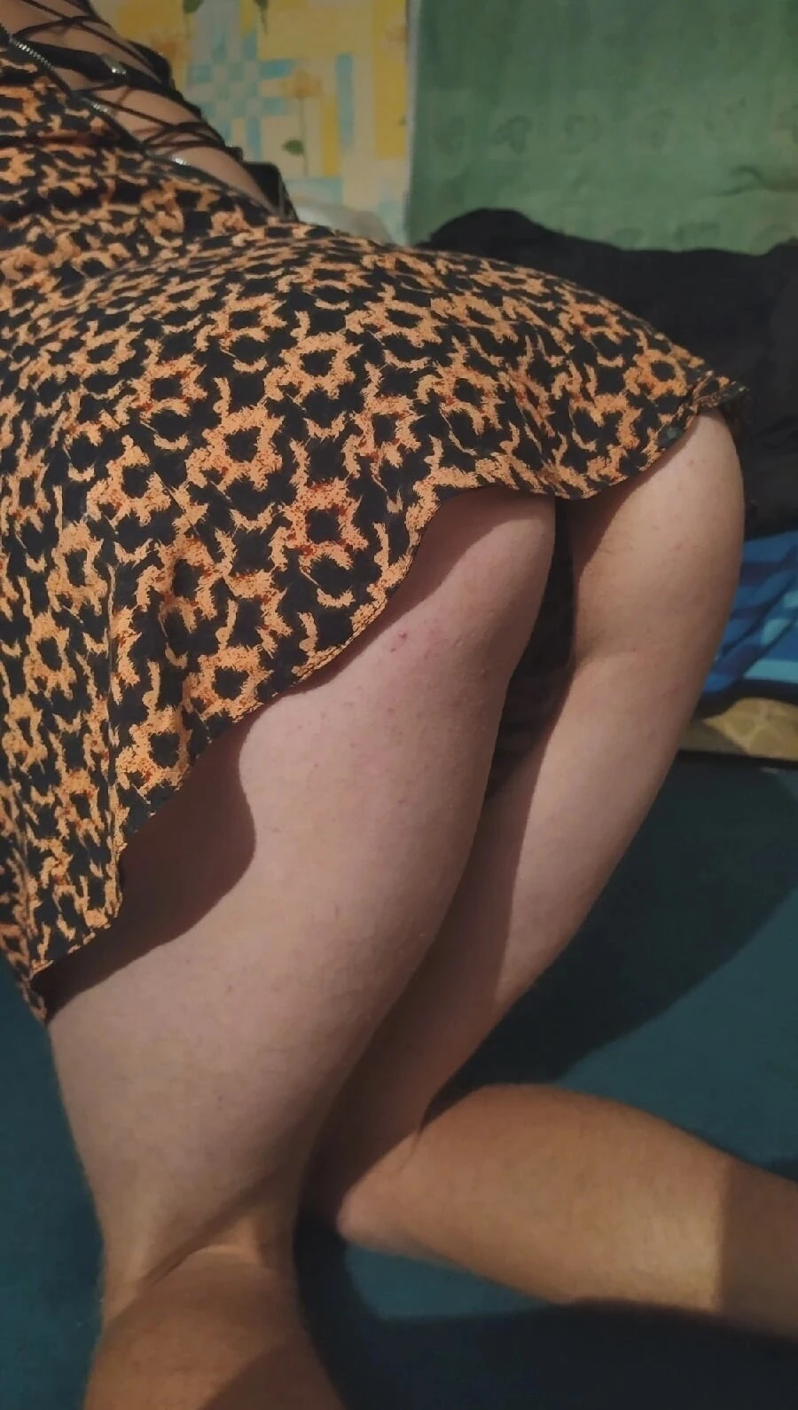 My butt is in women's panties and a women's dress #2