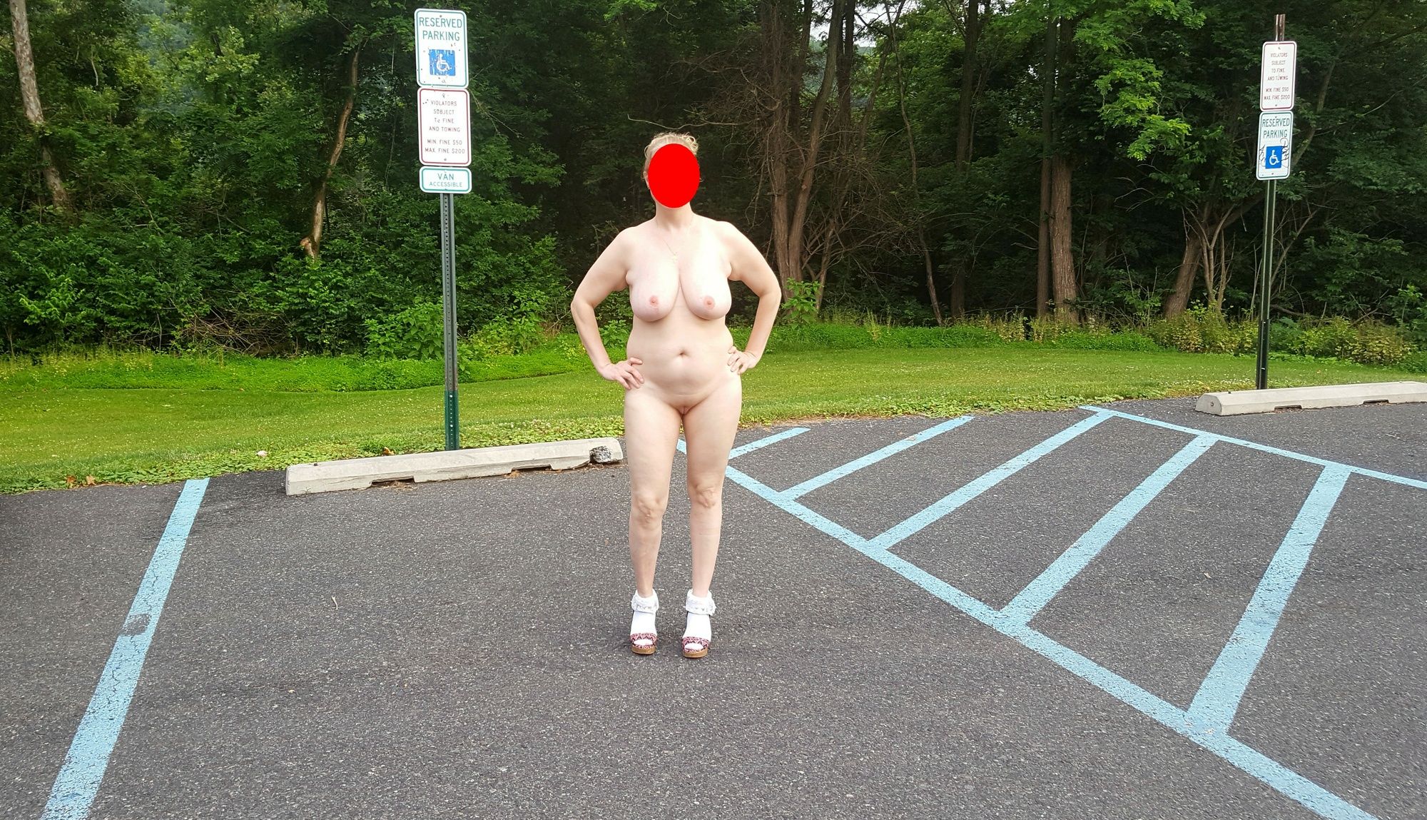 naked parking lot walk #53