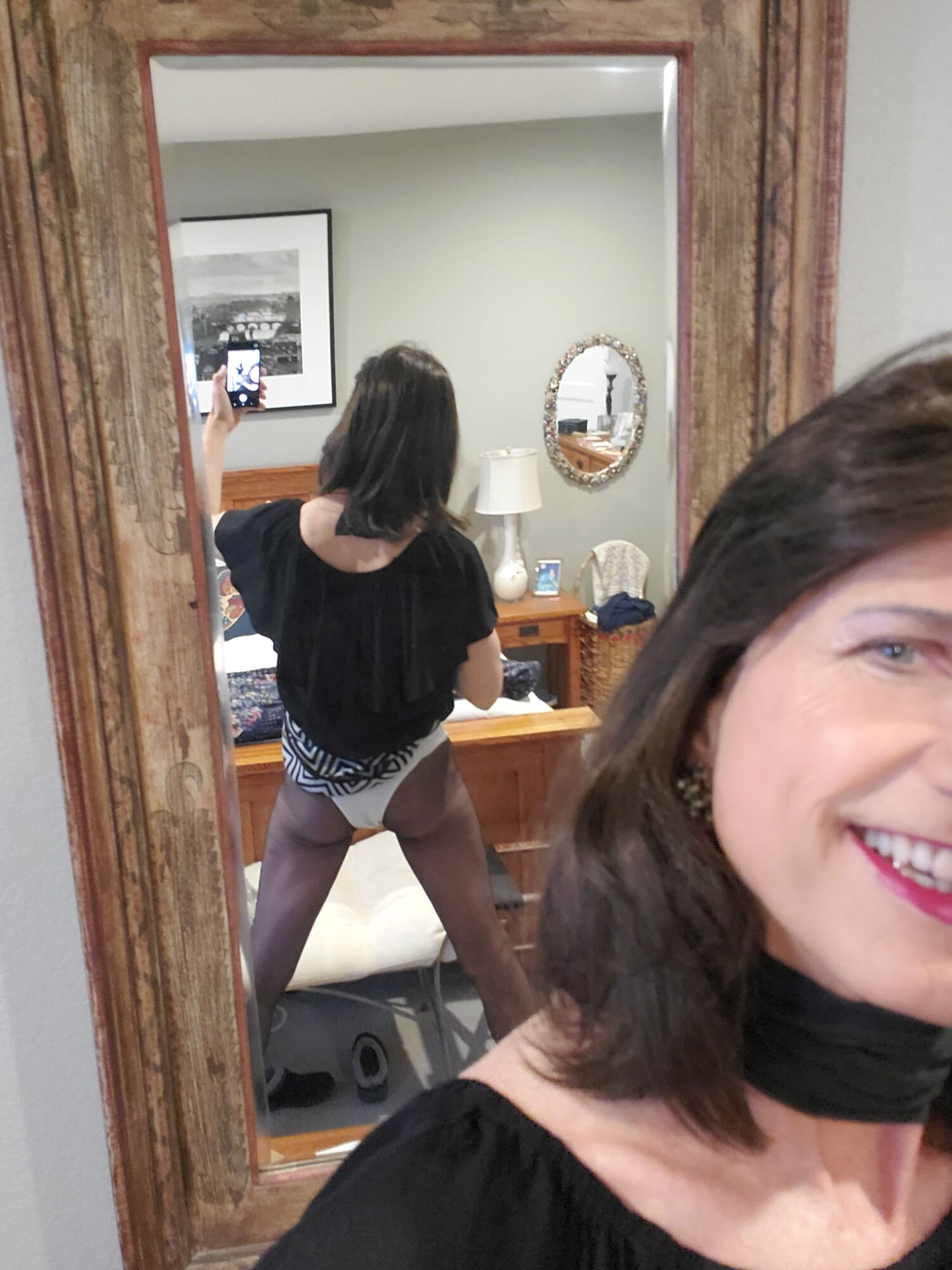 Black and White mini skirt #9