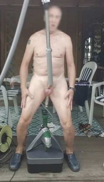 public outdoor exhibitionist vacuumcleaner sucking dildo cum #38