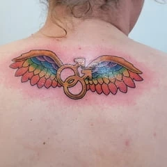 Gay pride tattoo.
