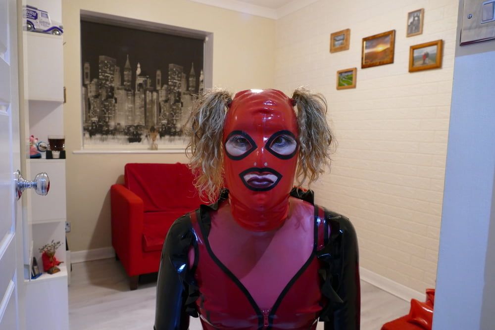 Lisa in Black and Red Shiny Latex  #4