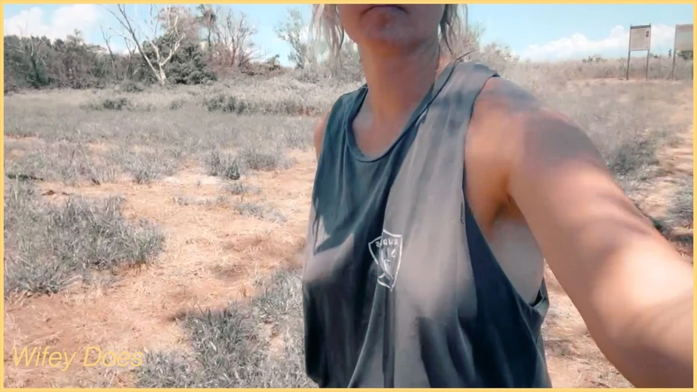 WIFEY dared walking around side boob on public beach #22