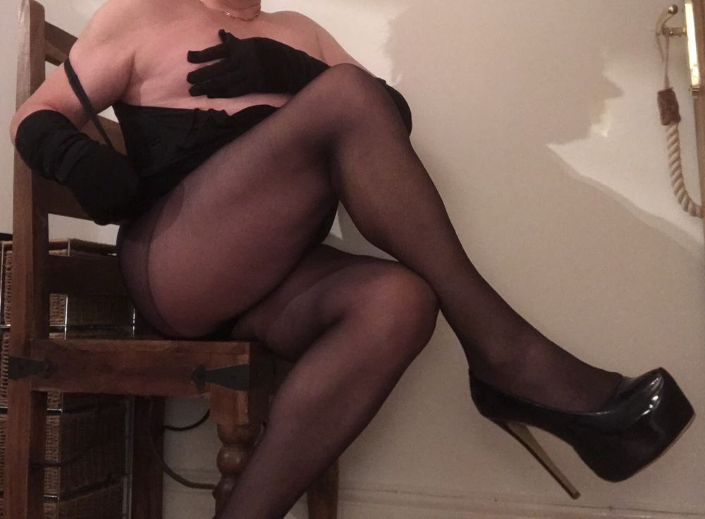 wife's sheer black tights #6