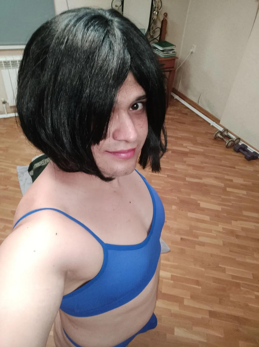 Sissy crossdresser in blue #3