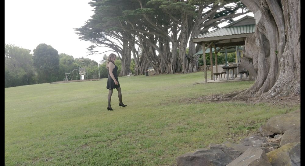 Crossdress Roadtrip- Walk in the Park - Black Dress #5