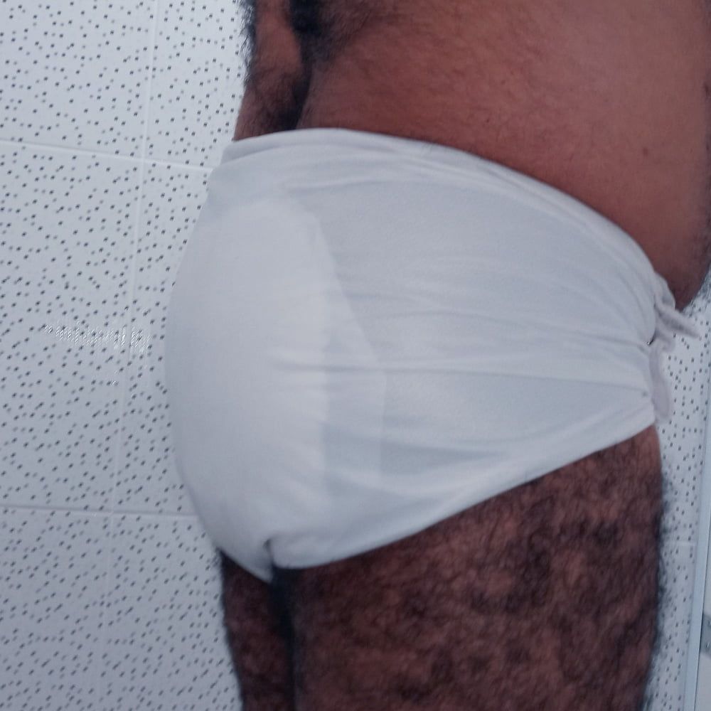 SHOWING WHITE DIAPER IN WORK BATHROOM. #6