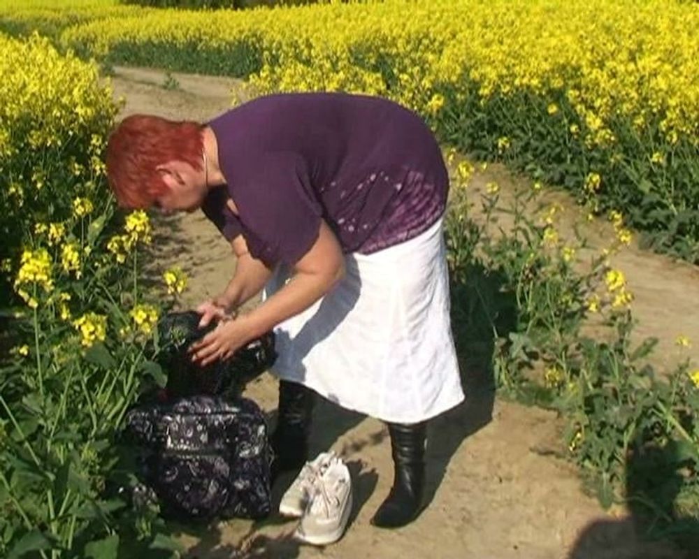 Outfit change in canola field #2