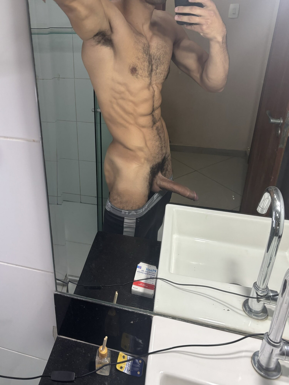 Hairy male with big, thick, delicious cock ready to cum in y #6