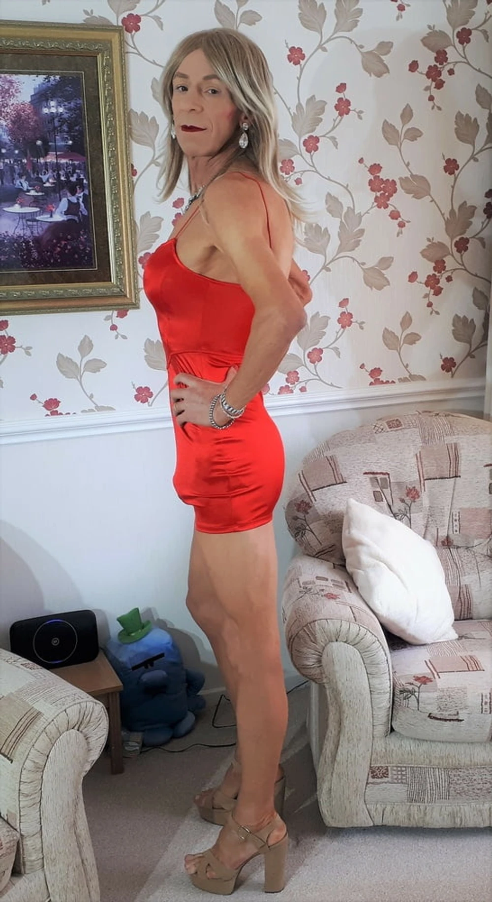 16 Alessia in Red Silk Mini Dress #6