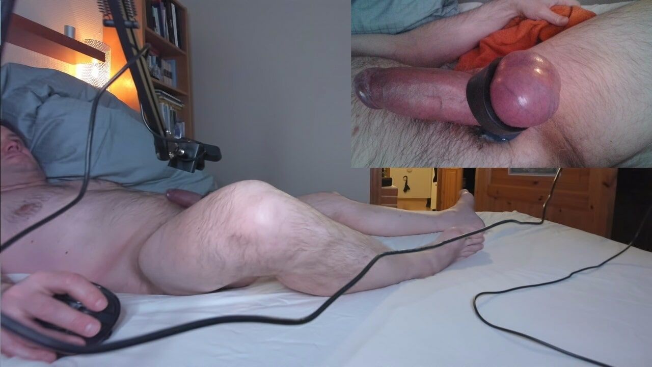 Two screen pics masturbation strapped cock #2