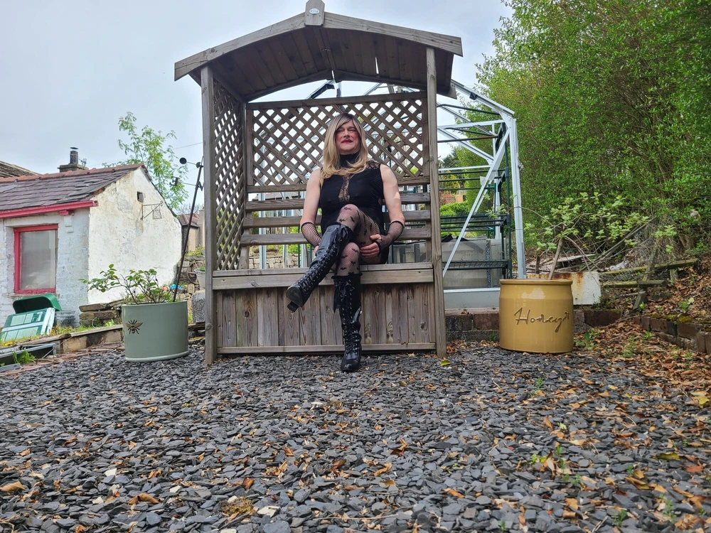 Sissy outdoors in the garden #2