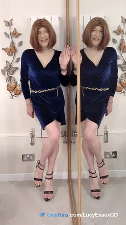 blue cocktail dress for big tit tranny lucy         