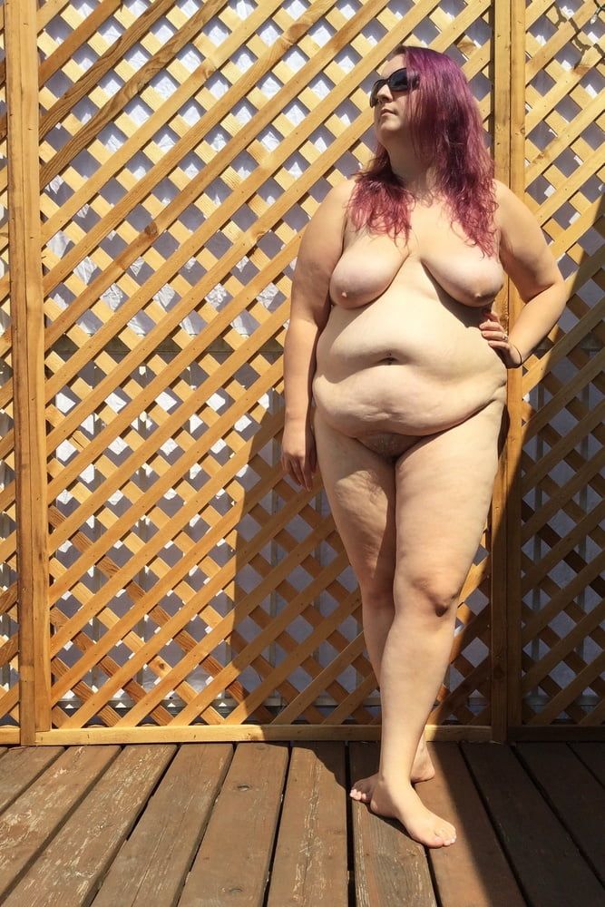 Cute young BBW nude outside #3