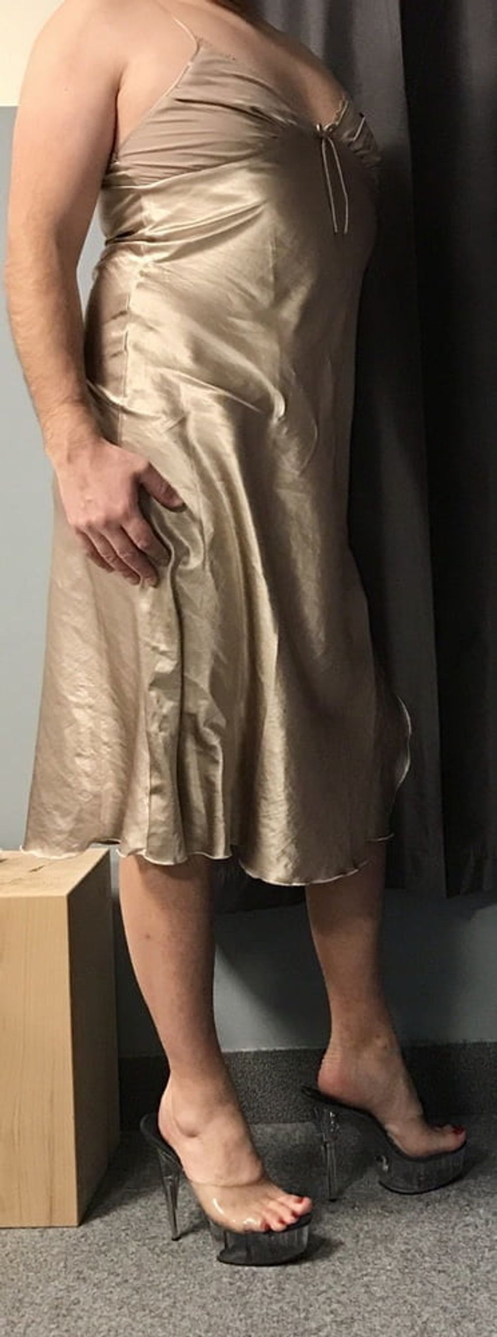 Gold Satin Nightdress  #7