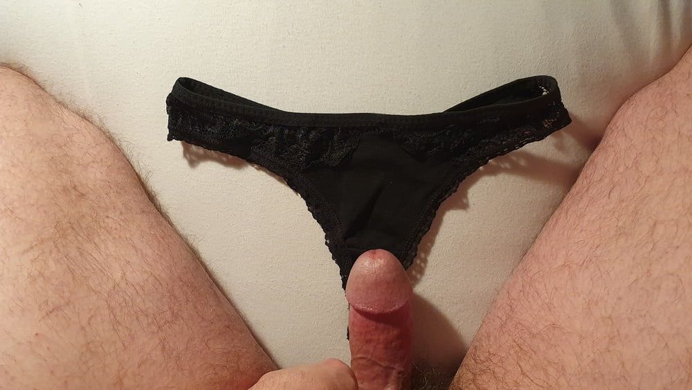 Cum on used black panties #8