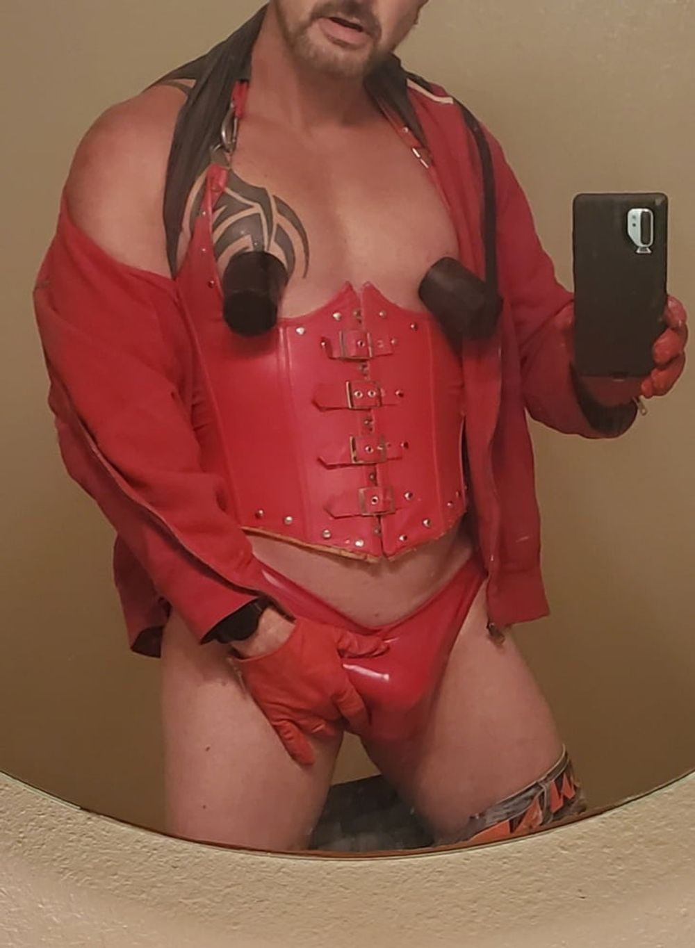 Red corset &amp; gloves #5