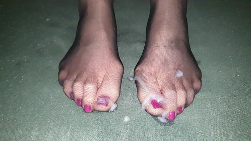 Purple Toenails Nylon Cum #11