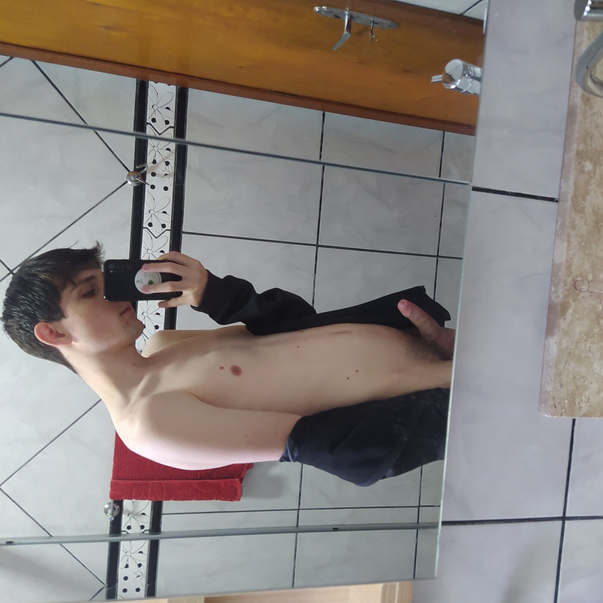 Boy showing off in the mirror #13
