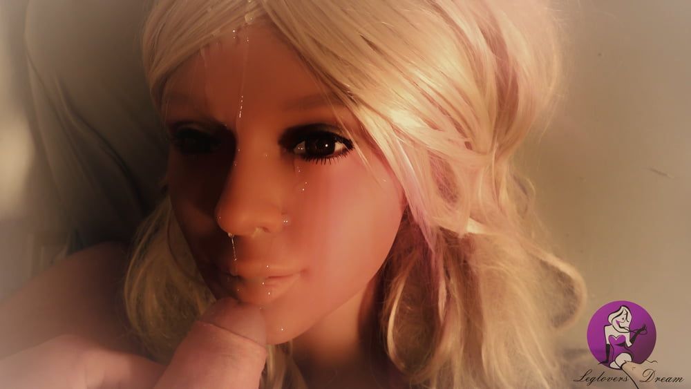 Hot Blonde Real Doll gets fantastic Facial  #6