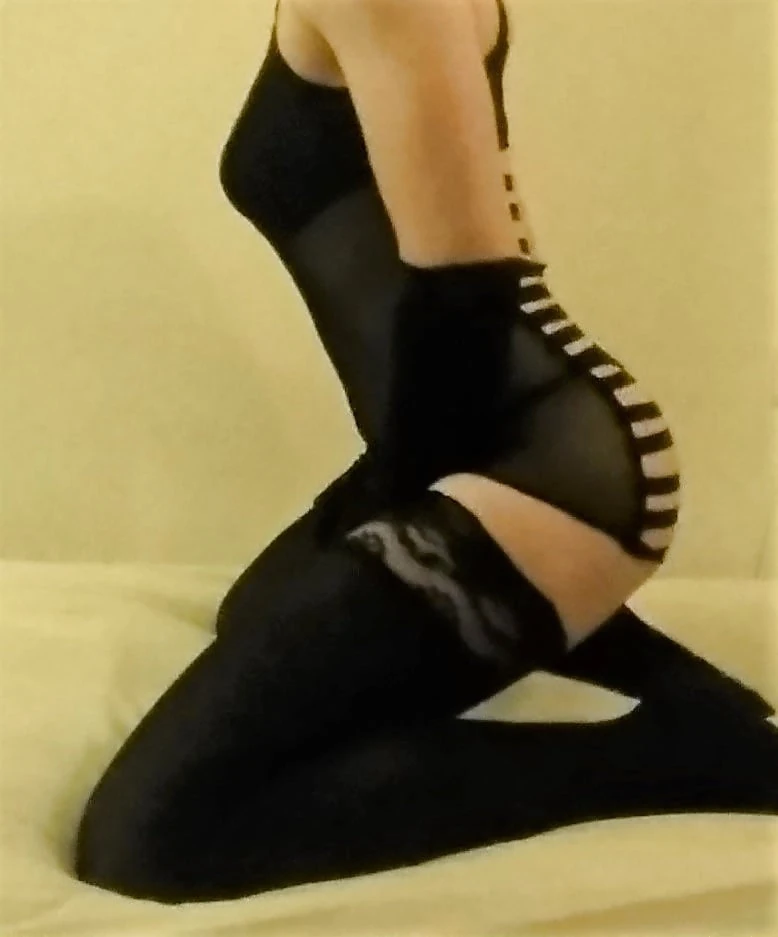 Tight black dress and stockings #18