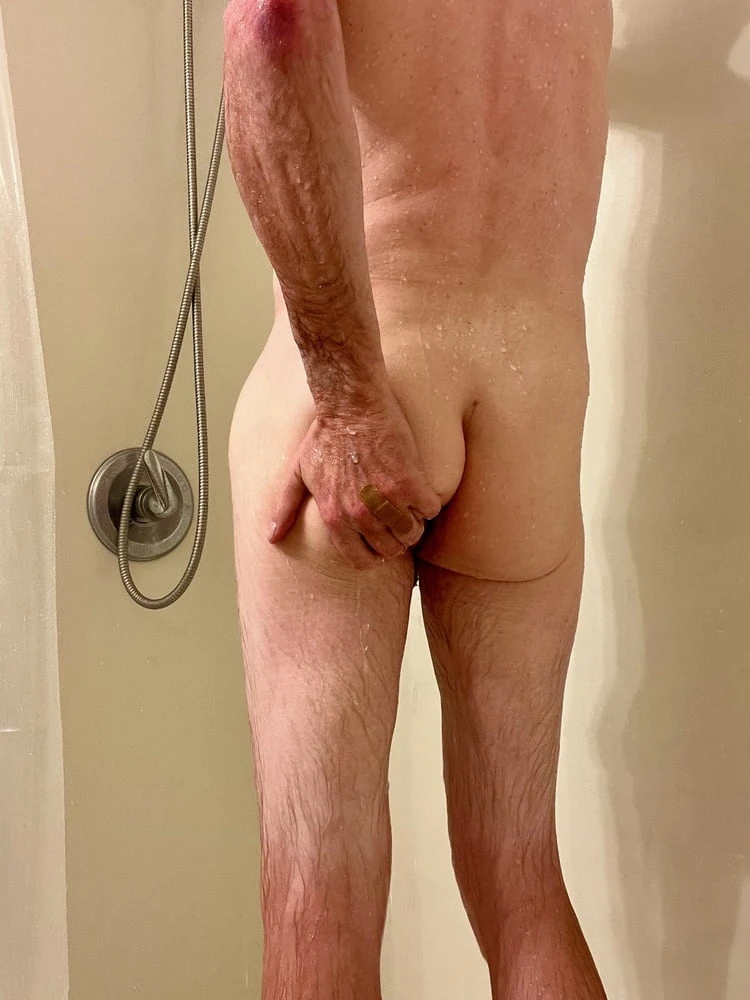 Shower Scenes - My Soft Cock and Ass in the Shower #4