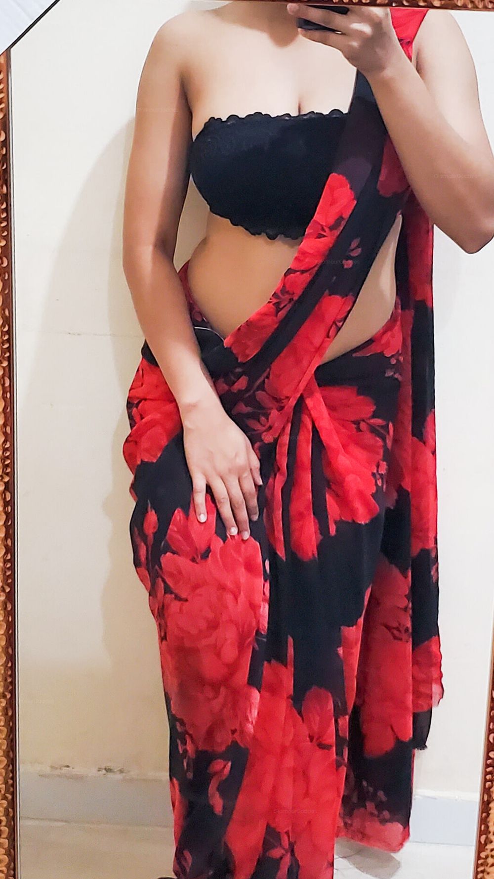 Perfect body Big Boobs Busty girl in a Saree  #5