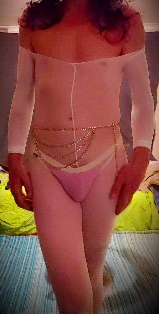 Pink bodysuit and pantys 