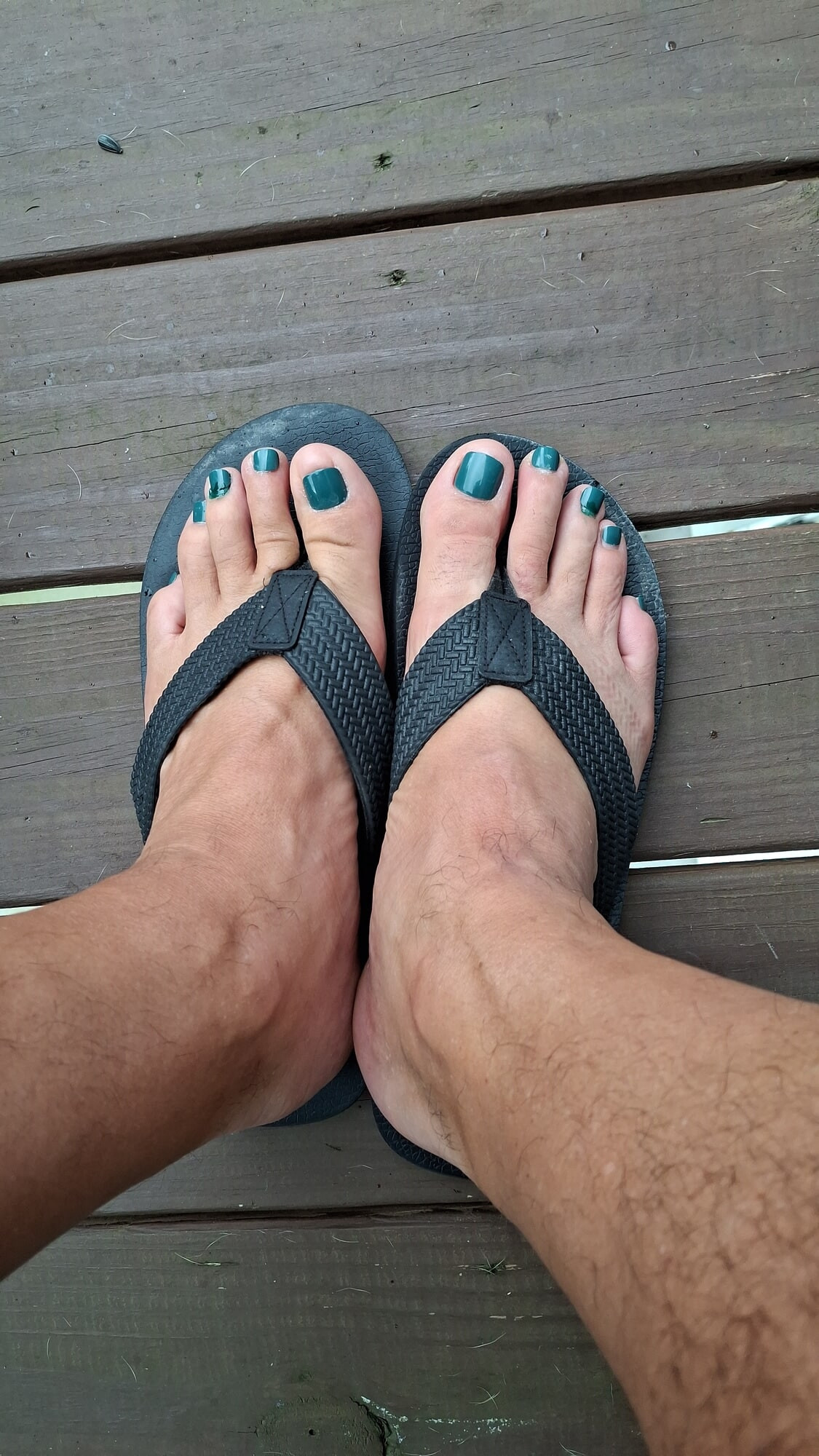 Showing off my new green nail polish