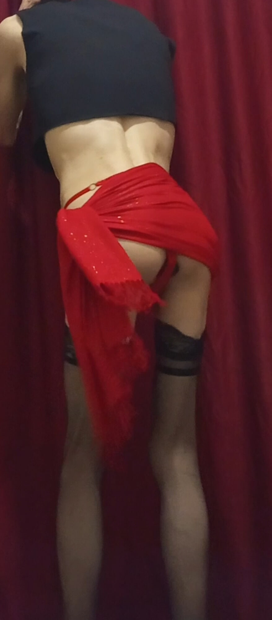 sissy butt plugged and under her thong #53
