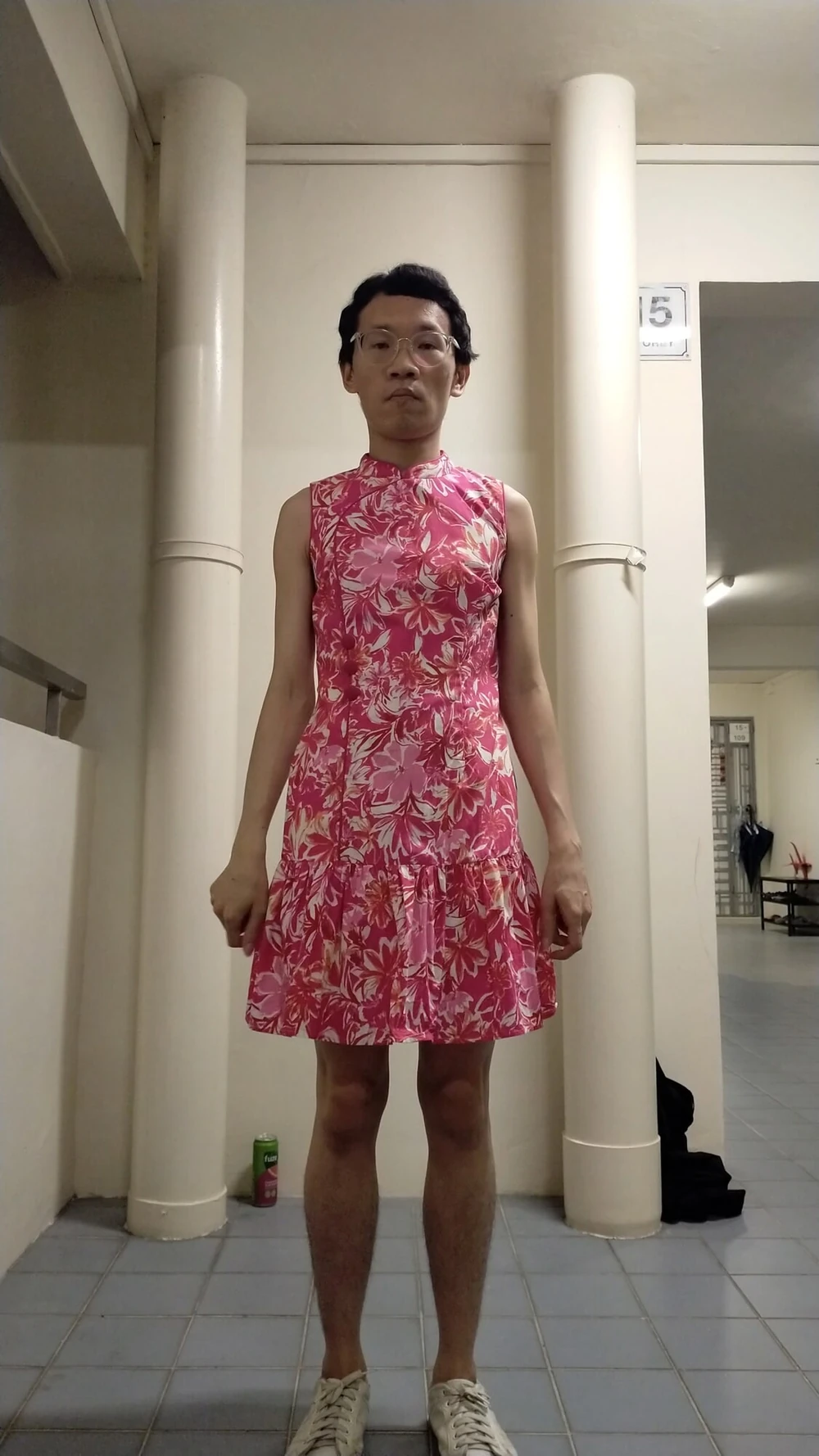 Secretly wearing someone CNY cheongsam dress. #6
