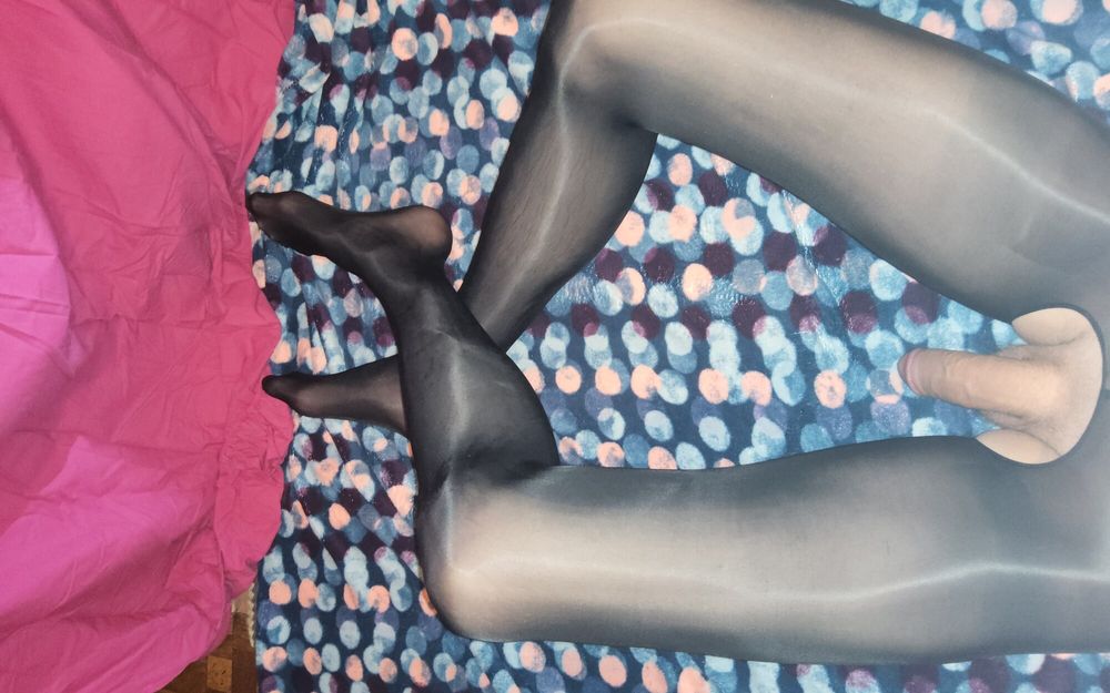 Shiny Black Pantyhose #14