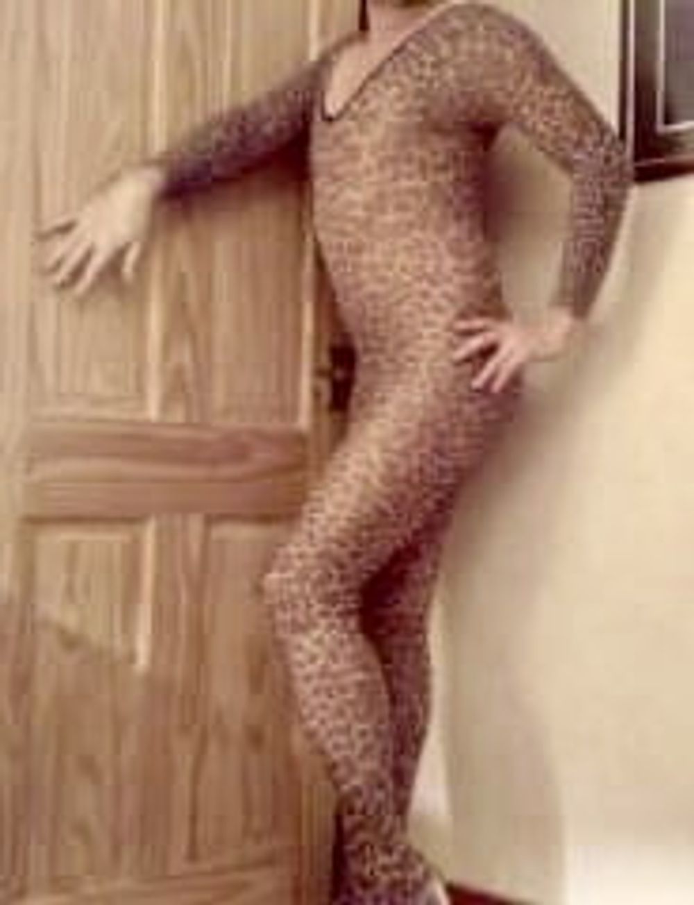 Leopard print body stocking