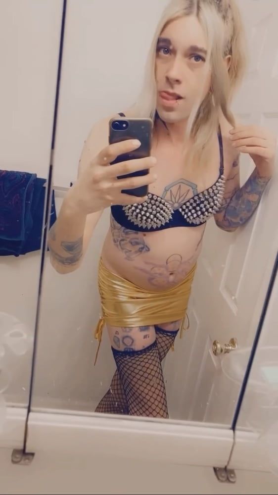 Sexy Gold Miniskirt Slut #36