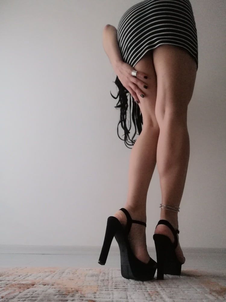 Dress & Black Platform Heels #47