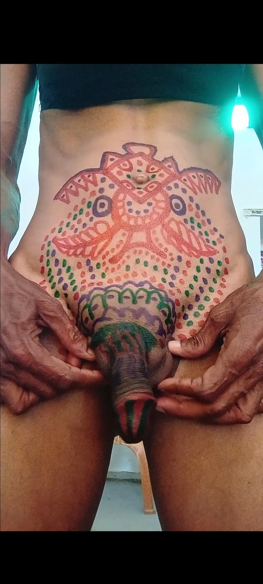 Sissy penis tattoo belly tattoo bra panty #2