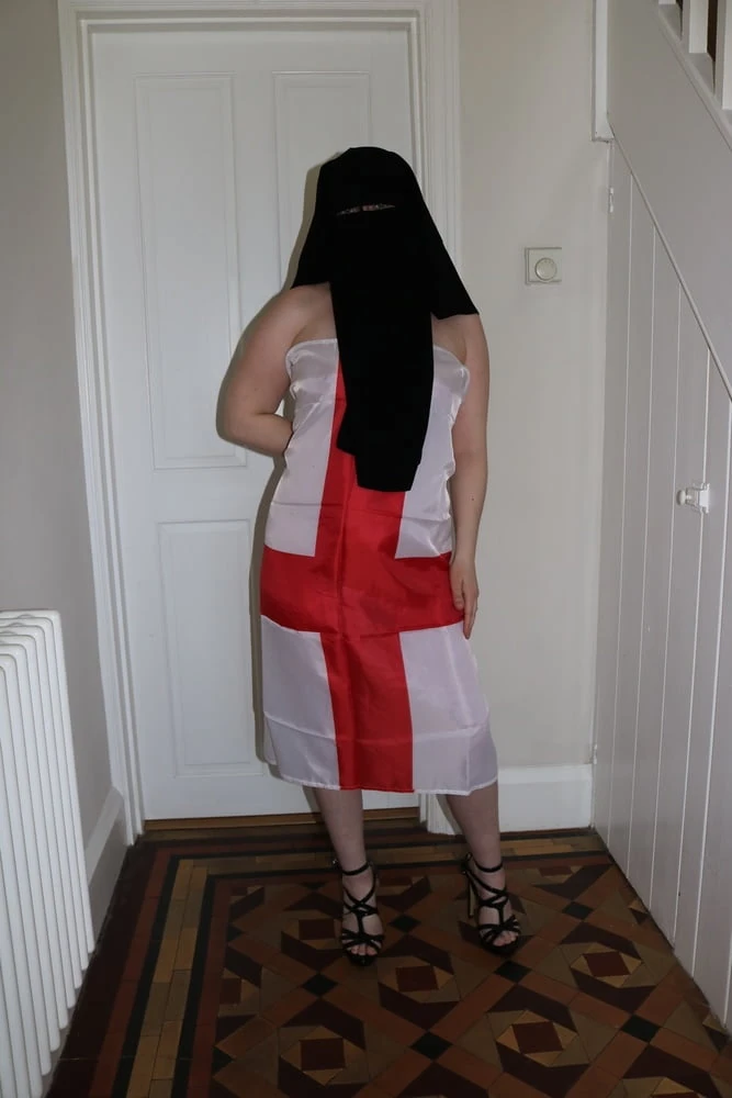 Wearing Niqab and England Flag #4