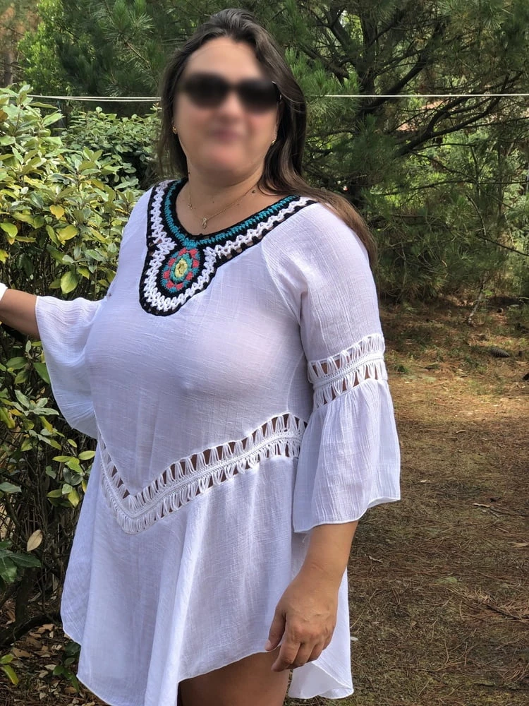 White dress without panties #32