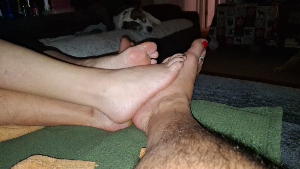 Playing footsie after our Pedicure #7