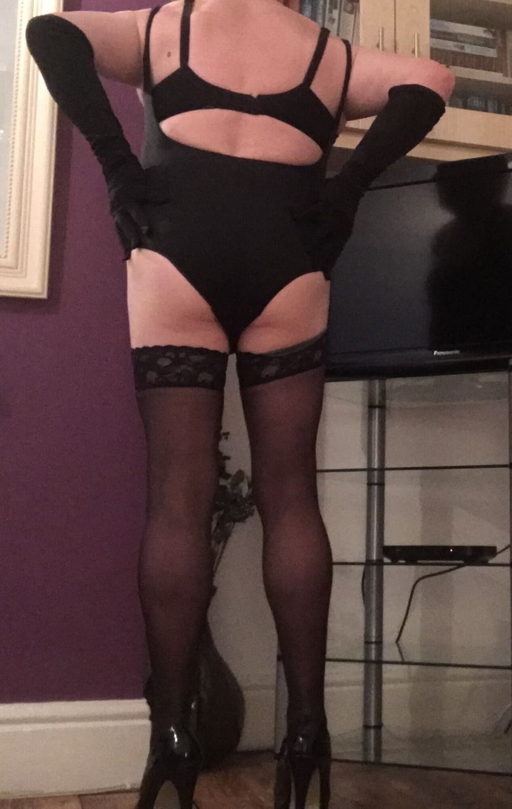 sexy slut in sheer black stockings #3