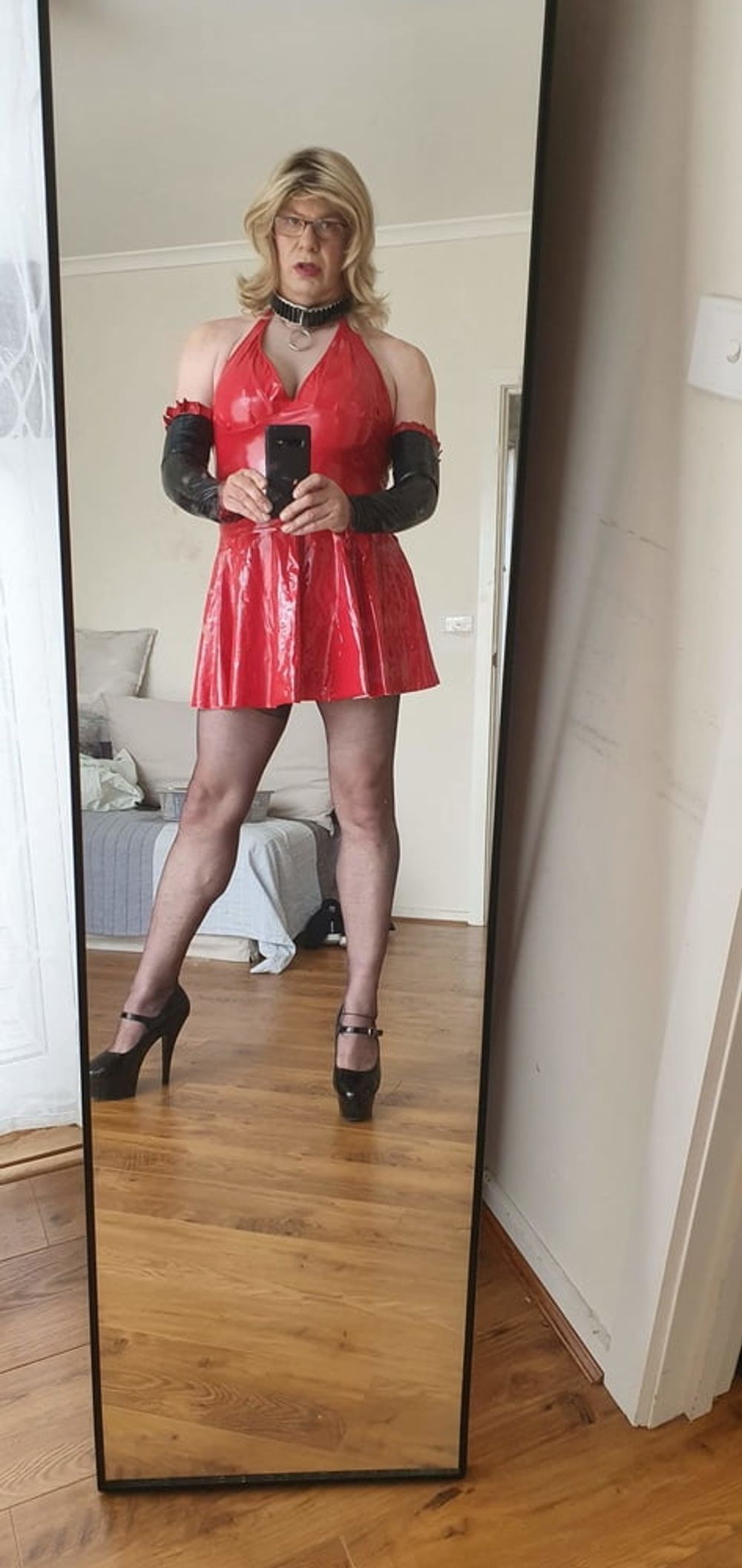 Rachel Latex in Red PVC #11