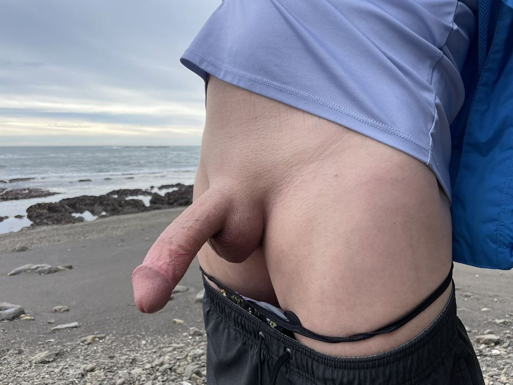 Big white cock outdoors #9