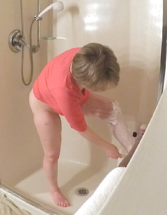 GILF masturbates in wet t-shirt #60
