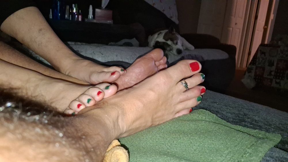 Playing footsie after our Pedicure #6