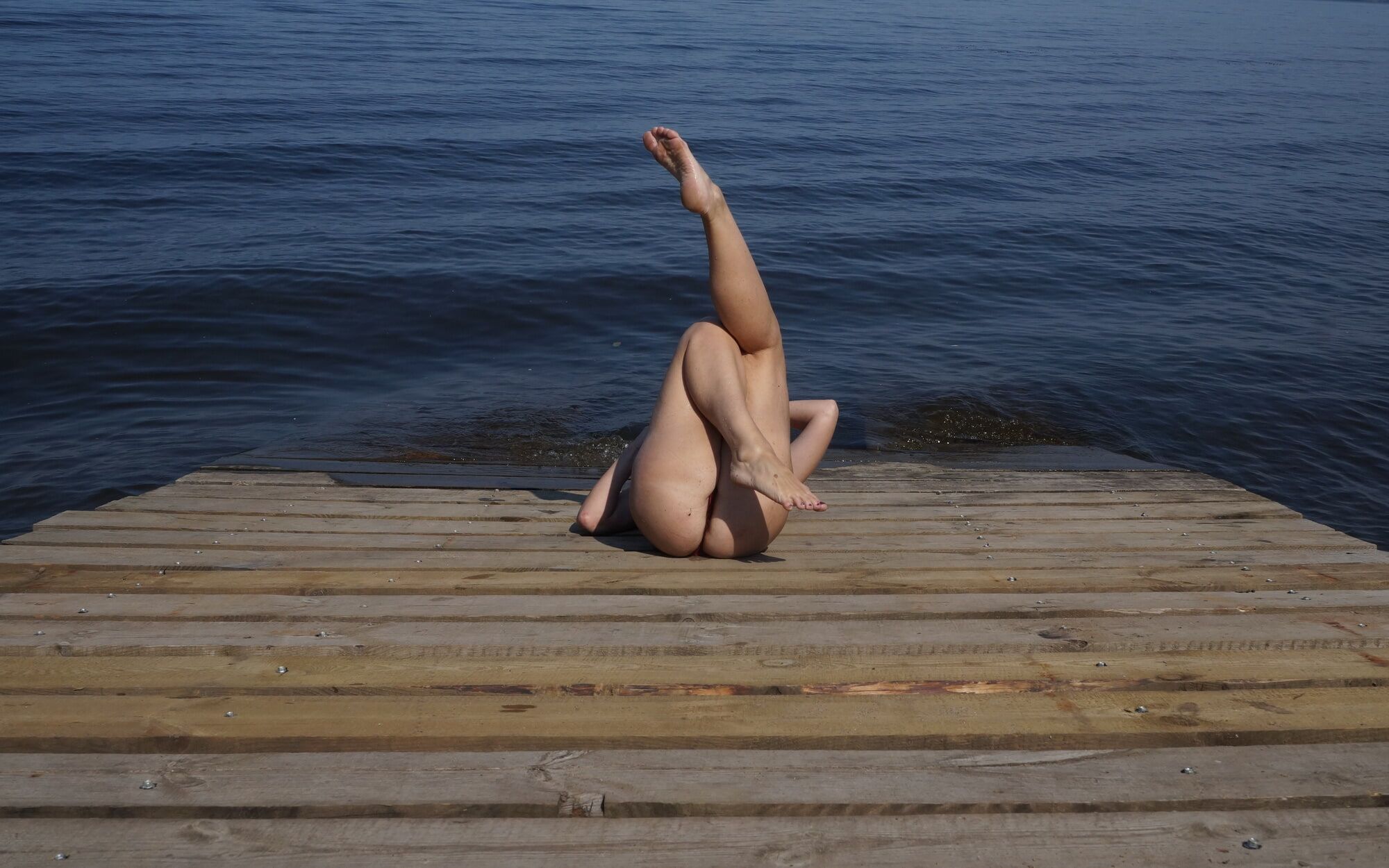 Legs play on a wooden platform #15